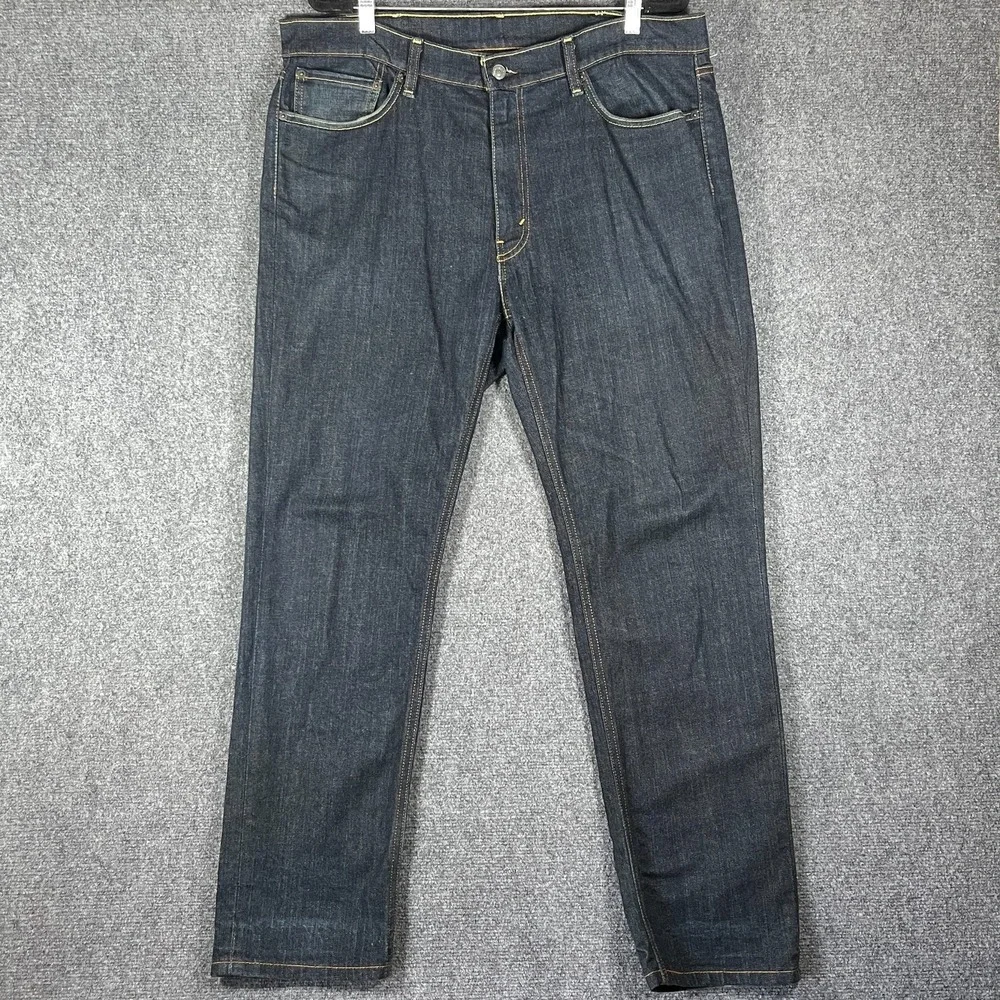 Levis 541 Jeans Blue Dark Wash Tapered Fit Denim Pants Stretch Mens Size 38x32